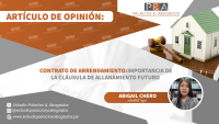 CONTRATO DE ARRENDAMIENTO: IMPORTANCIA DE LA CLÁUSULA DE ALLANAMIENTO FUTURO.